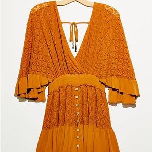 Free People Shyanne romper in Papaya Sun